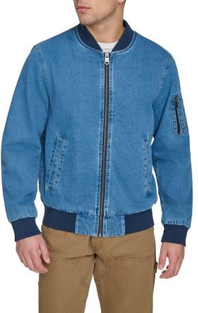 Levi's Western Denim Bomber Jacket in Medium Wash Denim at Nordstrom, Size Xx-Large