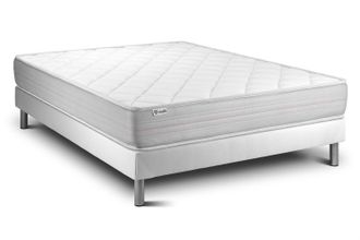 VITALIT Vitalit - Base Tapizada Blanco + Colch&oacute;n Con Espuma Viscoel&aacute;stica 160 X 200