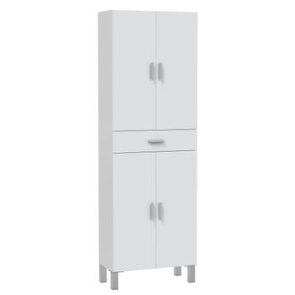 HOMN Armario de ba&ntilde;o 4 puertas 1 caj&oacute;n, 182 cm