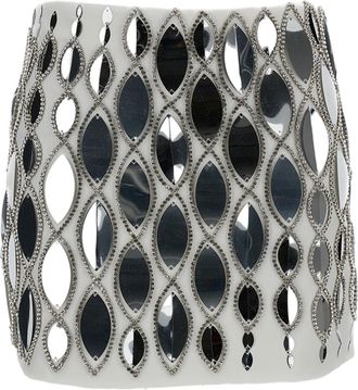 Des_Phemmes Crystal-Embellished White Miniskirt with Zip Closure