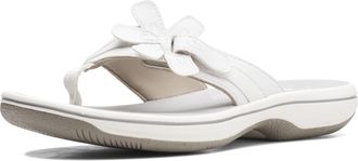 Clarks Womens Brinkley Flora Flip-Flop, White Opulent Garden, 3 UK