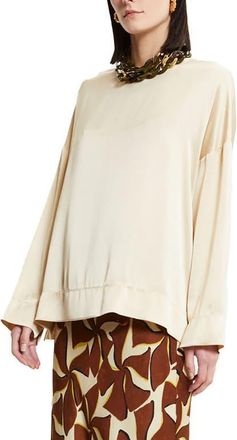 ottod'Ame Fluid Viscose Blouse in Ecru at Nordstrom, Size 44 It