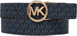 Michael Kors Logo Charm-Buckle Riem - Dames - Riemen - Blauw - S - Katoen - Accessoires