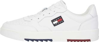 Tommy Jeans Heren Leren Basketbalschoenen (Wit)