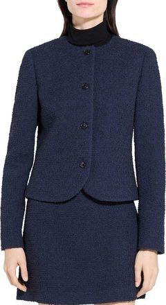 Theory Crew Neck Clean Wool-Blend Jacket