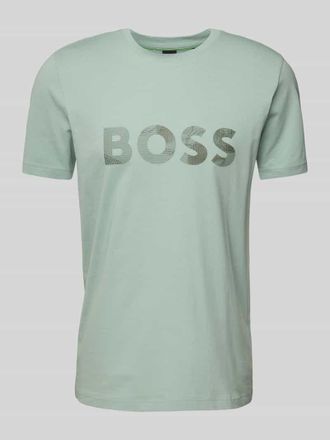 HUGO BOSS T-Shirt mit Logo-Print und Rundhalsausschnitt in Mint, Gr&ouml;&szlig;e M