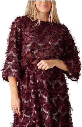 Y.A.S Yaspazilla 3/4 Top - Dames - Blouses - Rood - M - Polyester - Overhemden