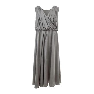 Lardini Zijden Jurk - Tijdloze Verfijning - Dames - Casual kleedjes - Grijs - S - Kleedjes