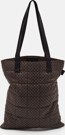 Aigner Brown/black Logo Printed Nylon Tote