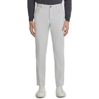 Jack Victor Pinstripe Five-Pocket Taper Leg Pants in Grey at Nordstrom Rack, Size 36