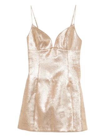 Acler Bartin mini dress - women - Cotton/Polyester - 14 - Gold