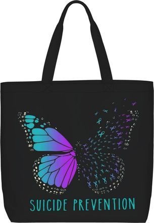 Generic Women Handbag Suicide Prevention Awareness Women Tote Bag Reusable Retro Crossbody Bags, For Graduation, Wedding, Holiday, Daily, Swim