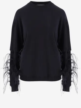 Darkpark katoenen sweatshirt met gevederde applicaties op de mouwen