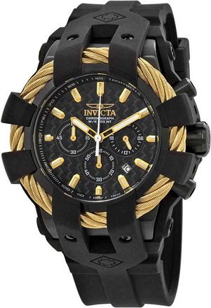 Invicta Bolt Chronograph Black Carbon Fiber Dial Mens Watch 23866