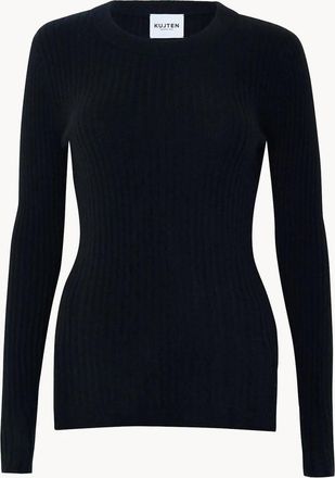 Kujten Womens Bibi Cashmere Crew Sweater In Noir
