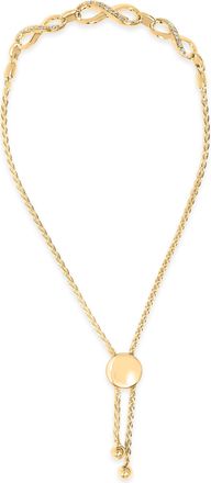 House of Brilliance Gold Vermeil Diamond Accent Infinity Sign Lariat Bolo Bracelet