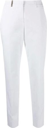 PESERICO Broeken, Dames, Wit, L, Katoen, Tijdloze Tapered Broeken