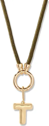 Brook & York Kai Initial Charm Necklace in Gold/Olive T at Nordstrom