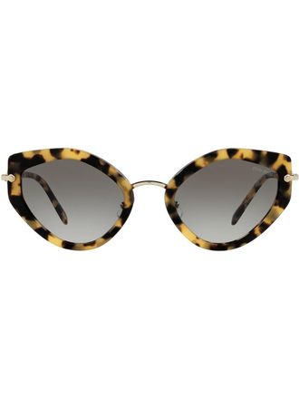 Miu Miu Eyewear tortoiseshell-effect cat-eye sunglasses - women - Acetate - 53 - Brown
