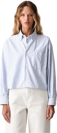 A.P.C. Sophia Button Down Logo - Dames - Overhemden - Blauw - L - Katoen - Overhemden