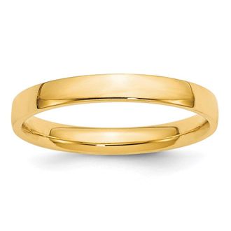 Diamond2Deal 14k Yellow Gold 3mm Lightweight Comfort Fit Wedding Band Ring