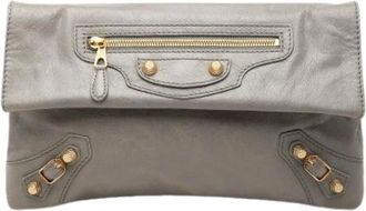 Balenciaga Pre-owned Leather balenciaga-bags - Dames - Vintage Clutch - Grijs - ONE Size - Vintage