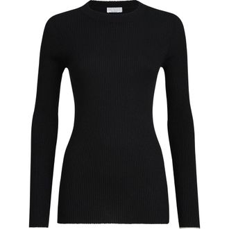 Brunello Cucinelli Cashmere and silk Sparkling sweater in Black at Nordstrom, Size Xx-Small Eu