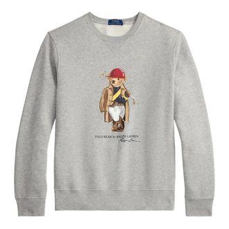 Polo Ralph Lauren Sweatshirts, male, Gray, Size: XL Polo Bear Crewneck Sweater