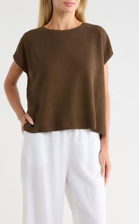Eileen Fisher Boxy Organic Linen & Cotton Sweater in Branch at Nordstrom Rack, Size Xx-Small