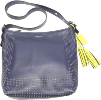 Coach Tweedehands leren schoudertassen - Dames - Vintage Schoudertas - Blauw - ONE Size - Leer - Vintage