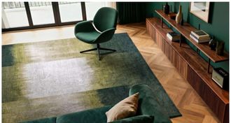 Novatrend Alfombra moderna tejida plana Verde 170x240 cm
