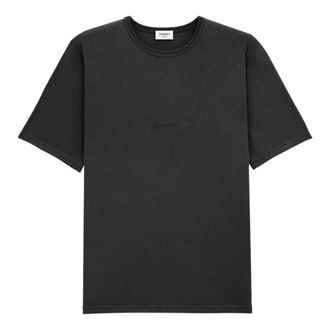 Saint Laurent T-Shirts, male, Black, Size: XL Crewneck T-shirt