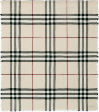 Burberry raw-cut checked wool scarf - unisex - Wool - OS - Neutrals