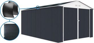 Habitat et Jardin Habitat Et Jardin - Garaje Met&aacute;lico <> - 18,56 M&sup2; Con Panel Solar - Antracita