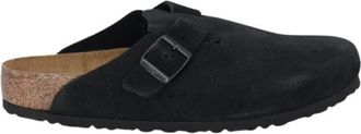 Birkenstock Boston Soft Footbed Suede Regular Fit - unisex - Schoenen - Zwart - Maat: 45 EU Su&egrave;de