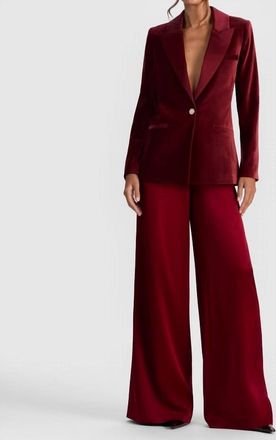 Alice & Olivia Silas Slim Blazer In Oxblood