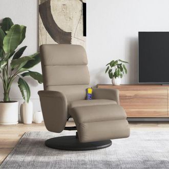 vidaXL Poltrona Reclinabile Massaggi Poggiapiedi Cappuccino Similpelle vidaXL