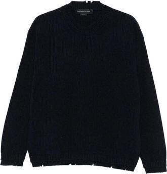 Federico Cina Round-neck Truien - Dames - Ronde hals truien - Blauw - S - Truien & Vesten