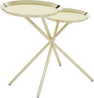 Premier Housewares Interiors by Premier Modern Side Table with Reflective Tops, Contemporary Side Table with Multiple Table Tops, Luxury Side Table