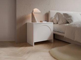 Vente-Unique Lotto di 2 comodini con 1 anta - Bianco - NALYRA di Maison C&eacute;phy