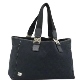 Gucci Pre-owned Tote Bags, female, Black, Size: ONE SIZE Pre-owned Vintage GG Canvas Tote Bag
