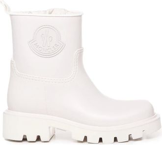 Moncler Rain Boots, female, White, Size: 5 US White Waterproof Boots with Drawstring Closure