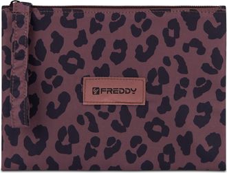 Freddy Bustina leopardata in poliestere con zip e logo applicato