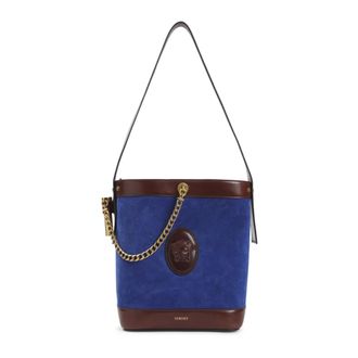 Versace Shoulder Bags, female, Blue, Size: ONE SIZE Palissandro Small Bucket Handbag