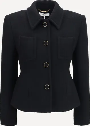 Chlo&eacute; Cropped single-breasted Blazer with fabric buttons Female 40