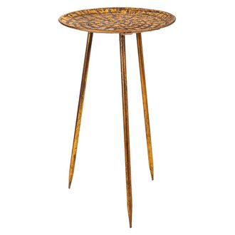 Wanderlust Deco Wanderlust Deco - Mesa Esquinera De Metal Dorada 34.5x34.5x59