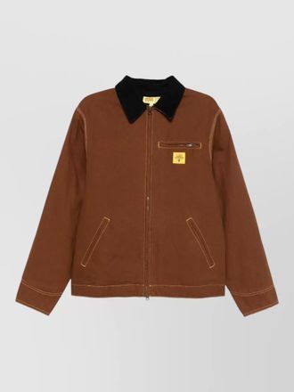 Icecream cotton canvas workwear jacket corduroy collar