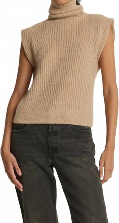 Nation Ltd Isha Turtleneck Tank Top In Shiny Moonbeam