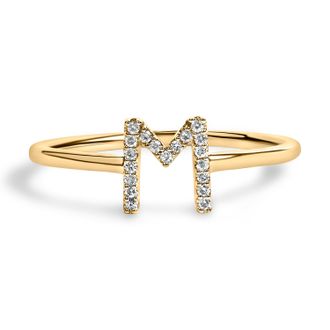 House of Brilliance 10K Gold Diamond Accent Initial A-Z Ring