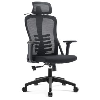 OEM Silla De Oficina Ergon&oacute;mica Giratoria Tipo Juliet Ventilada, Color Negro Moderno